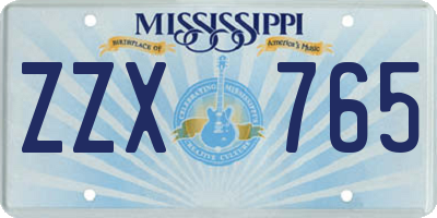 MS license plate ZZX765