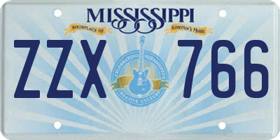 MS license plate ZZX766