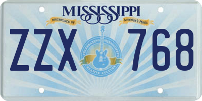 MS license plate ZZX768