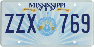 MS license plate ZZX769