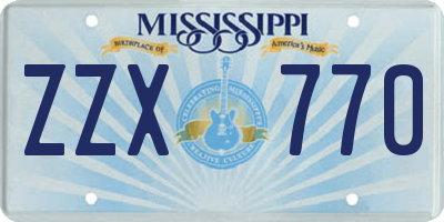 MS license plate ZZX770