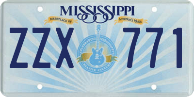 MS license plate ZZX771