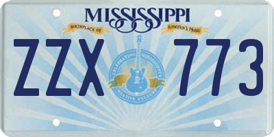 MS license plate ZZX773