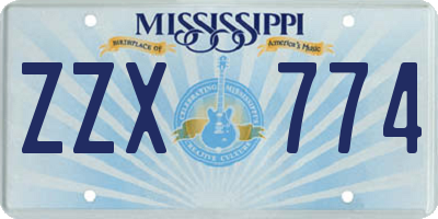 MS license plate ZZX774