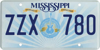 MS license plate ZZX780