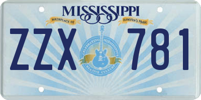 MS license plate ZZX781