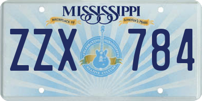 MS license plate ZZX784