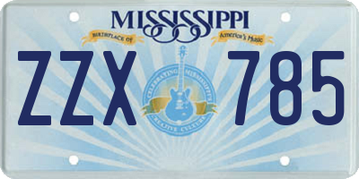 MS license plate ZZX785