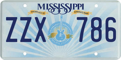 MS license plate ZZX786