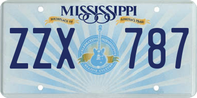 MS license plate ZZX787