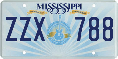 MS license plate ZZX788