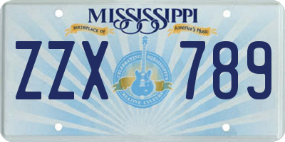 MS license plate ZZX789