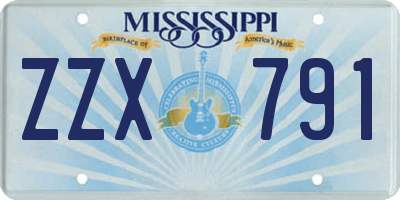 MS license plate ZZX791