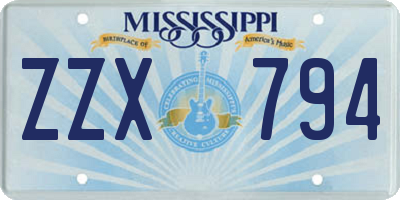 MS license plate ZZX794