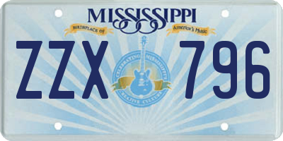 MS license plate ZZX796