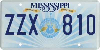 MS license plate ZZX810