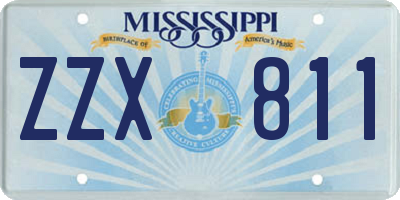 MS license plate ZZX811