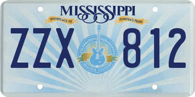 MS license plate ZZX812