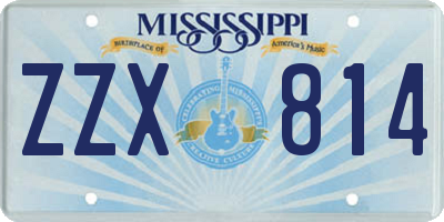 MS license plate ZZX814