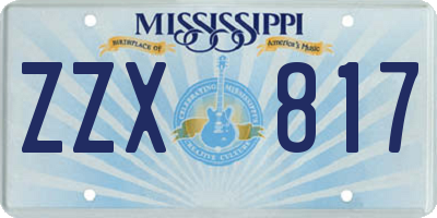 MS license plate ZZX817