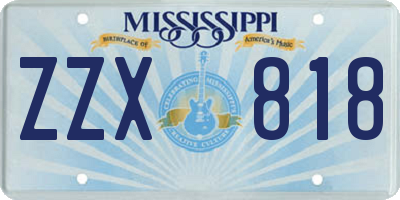 MS license plate ZZX818