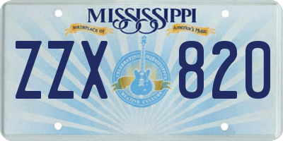 MS license plate ZZX820