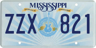 MS license plate ZZX821