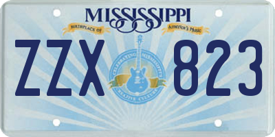 MS license plate ZZX823