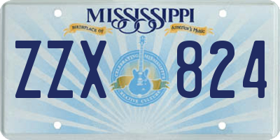 MS license plate ZZX824