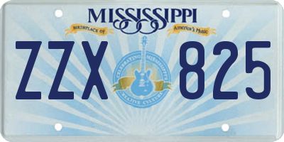 MS license plate ZZX825