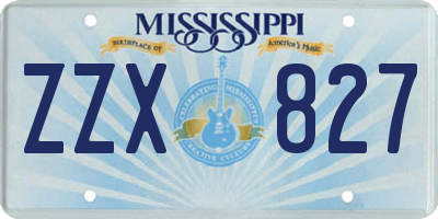 MS license plate ZZX827