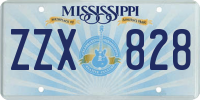 MS license plate ZZX828