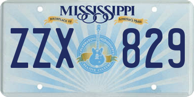 MS license plate ZZX829