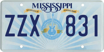 MS license plate ZZX831