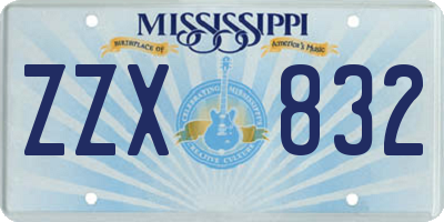 MS license plate ZZX832