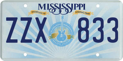MS license plate ZZX833