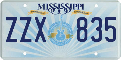 MS license plate ZZX835
