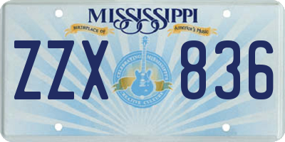 MS license plate ZZX836