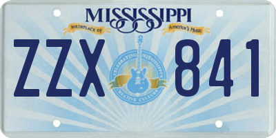 MS license plate ZZX841