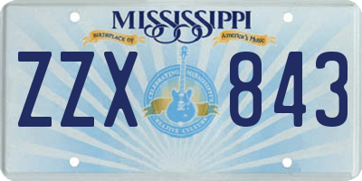 MS license plate ZZX843