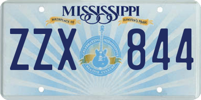 MS license plate ZZX844