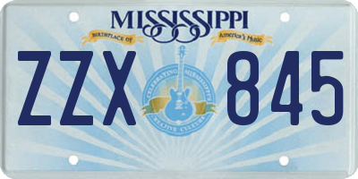 MS license plate ZZX845