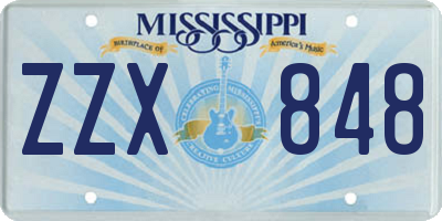 MS license plate ZZX848