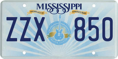 MS license plate ZZX850