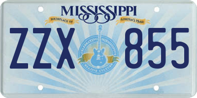 MS license plate ZZX855