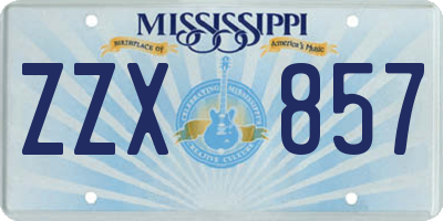 MS license plate ZZX857
