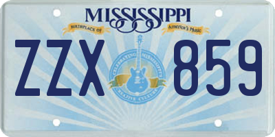 MS license plate ZZX859