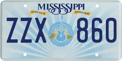 MS license plate ZZX860