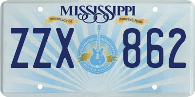 MS license plate ZZX862