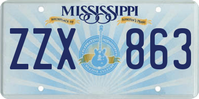 MS license plate ZZX863